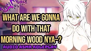 ASMR - Your Big Boob Neko Cat Girlfriend Sucks Your Morning Wood Hard! Hentai Anime Audio Roleplay