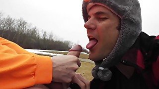 Almost caught sucking dick on walking trail