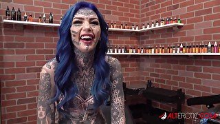 Amber Luke Gets Fucked After Getting a Butthole Tattoo - AltErotic