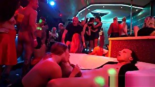 Excited bisexual pornstars fucking at sex party