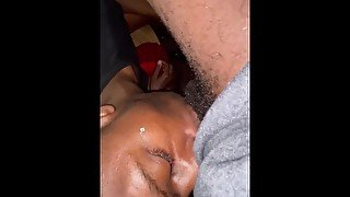 Slut my throat out big black uncut dick swallow throat goat