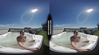 Private Jacuzzi Rooftop Masturbation With Pretty Girl Rosanna