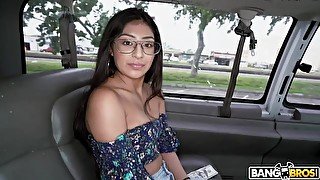 Driver with a big dick drills a slutty slender teen Binky Beaz