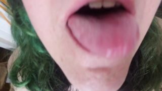 Green Hair Trans Tongue ASMR