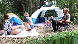 teens 18+ Alyssa And Haley Camping With Horny Step dads