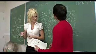 Blonde teacher laid by a student