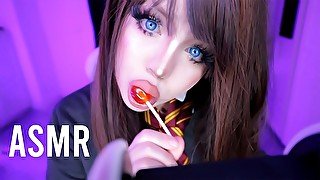 ASMR ❤️ HERMIONE HAS A LOT OF SALIVA *sloppy lollipop sucking*  Hermione Cosplay  Harry Potter