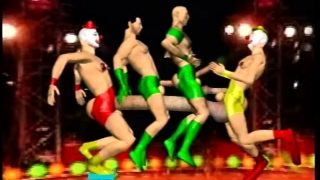 Animated circus scene with them fucking around with their gigantic cocks