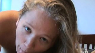 Playful blonde tart loves teasing her lover's prick with her feet