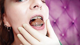 ASMR and close-ups: Giantess Vore Fetish - Eating Cars from chocolate. Braces. (Arya Grander)