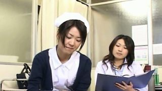 Subtitled CFNM Japanese milf doctor and nurse handjob