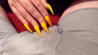 My Yellow Long Nails Lead To Premature Cumshot In Tight Underwear