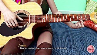 BEING A DIK #18 - Teaching sexy redhead to play guitar - Gameplay commented