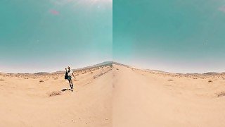 Gorgeous skinny blonde picked up in the desert and fucked in the RV in virtual reality