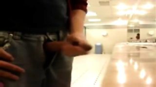 Bigcockflasher - Caught wanking in public restroom