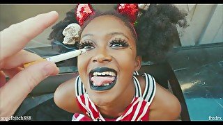 satans cheerleader eats ash and cum