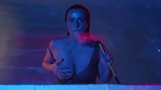 Full Clip! Deep Inhales Smoking Fetish Erotica with Denice Klarskov // Waterpibe and Pool