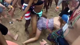 Outdoor group sex on the beach