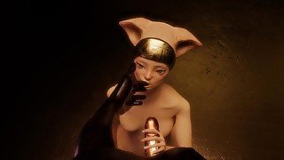 Bastet want to be fucked by Osiris, 3D hentai, tender animation, cute furry catgirl.