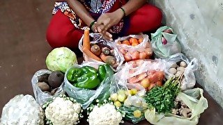 Indian girl selling vegetable sex other people