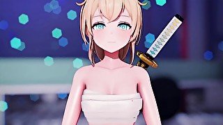 【MMD Hololive 4k/60fps】《Iroha (風真いろは)》 ~《人生リセットボタンぽちーｗ( 沙花叉クロヱ)》