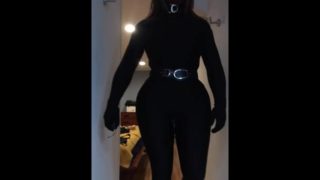 Beyonce’s catsuit (female mask, trans, crossdressing, boots, big lips, high heels, mask)