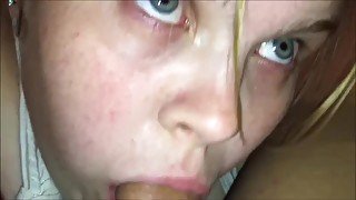 Huge Tits Wife Deep Throat Sadee 7 Inch Dick Balls Deep & Swallow Her Cum