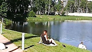 Sexy stripper gets fucked in the park