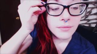 Redhead shows mouth tongue uvula fetish