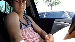 Horny Guy Masturbating In His Car