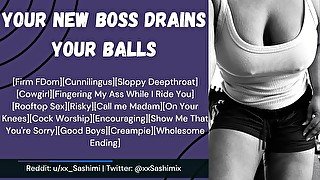 ASMR Roleplay - Your New Boss Drains Your Balls