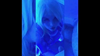 Slutty Samus Gags on cock