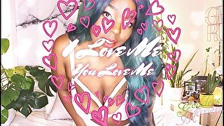 Bratty Ebony Goddess Loves Herself Only on Valentine's Day