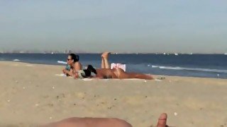 Beach dickflash #5 with cumshot