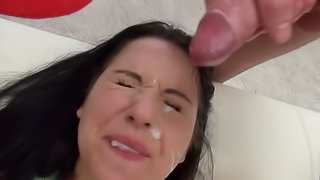 Brunette bitch passes wild porn audition and performs well