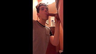 Sucking hung Grindr fag