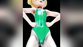 Hentai Mmd Alicia Bass Knight Dance 3d Blonde Girl Soft Green Suit Color Edit Smixix