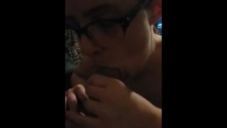 Nerdy teen loves cum In her mouth