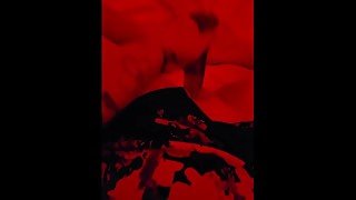 Redroom slut plays with her little pussy until she cums on big dildo