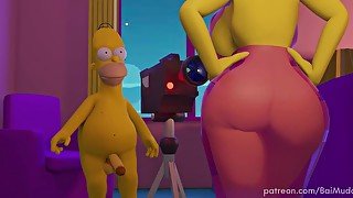 THE SIMPSONS - Marge and Homer make a SEXTAPE - porn parody