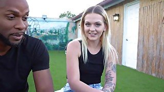 Tight blonde with a tighter ass gets blacked hard