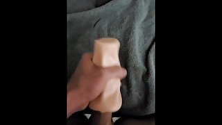 Teen moans loudly using toy