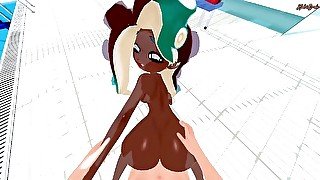 POV fucking Marina Ida in a pool, cowgirl creampie - Splatoon Hentai