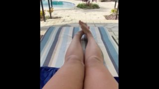 Feet by the pool