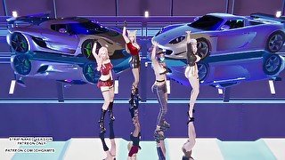 [MMD] BlackPink - Shut Down Ahri Seraphine Kaisa Evelynn Sexy Kpop Dance League of Legends KDA