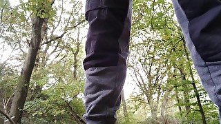 Pervert in the Woods jerk off and fucks his Prostata