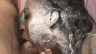 Powdered Black Ghetto Slut Simone Styles Rough Face Fucking