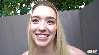 YNGR - Horny Blonde Teen Juliette Mint Takes A Fat Cock Deep In Her Pink Hole