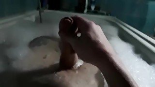 Uncut 29 years old jerking off in bathroom