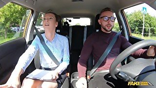 Bad student and driver turns out to be a good pussy licker